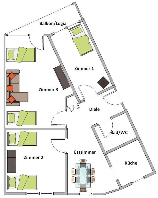 Duisburg Von Oben 3,5 Zimmer 8.Og Frisch Saniert المظهر الخارجي الصورة